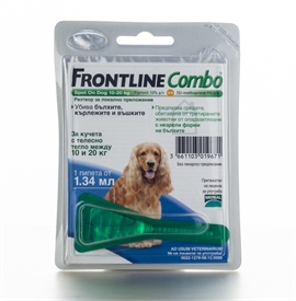 Frontline Combo за кучета с телесно тегло между 10 и 20 кг.