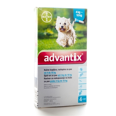 Advantix за кучета над 4 до 10 kg Advantix за кучета над 4 до 10 kg